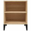 vidaXL Nočn&yacute; stol&iacute;k s kovov&yacute;mi nohami, dub sonoma 40x30x50 cm