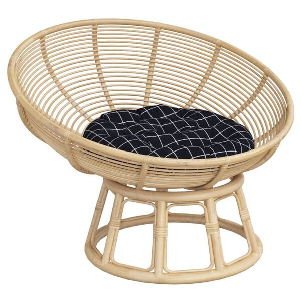 vidaXL Okr&uacute;hly vank&uacute;&scaron; čierny k&aacute;rovan&yacute; &Oslash; 60 x 11 cm oxfordsk&aacute; l&aacute;tka