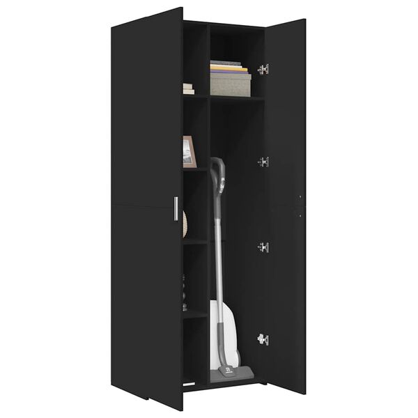 vidaXL Vysoká skrinka čierna 70x42,5x185 cm kompozitné drevo