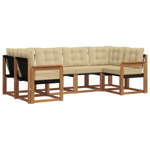 vidaXL Z&aacute;hradn&aacute; s&uacute;prava gaučov s vank&uacute;&scaron;om 6 pcs Pr&iacute;rodn&aacute; a b&eacute;žov&aacute;