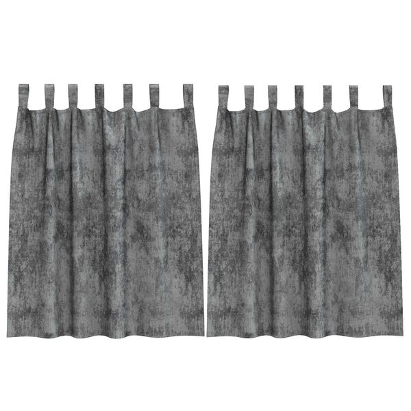 vidaXL Sametové závesy so záclonami 2 pcs Sivá 140 x 140 cm Zamat