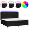 vidaXL Posteľ boxsping s matracom a LED čierna 200x200 cm l&aacute;tka