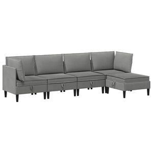 vidaXL S&uacute;prava n&aacute;bytku do ob&yacute;vačky 5 pcs Tmavosiv&aacute; L&aacute;tka