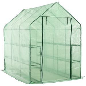 vidaXL Sklen&iacute;k s 12 policami oceľov&yacute; 143x214x196 cm