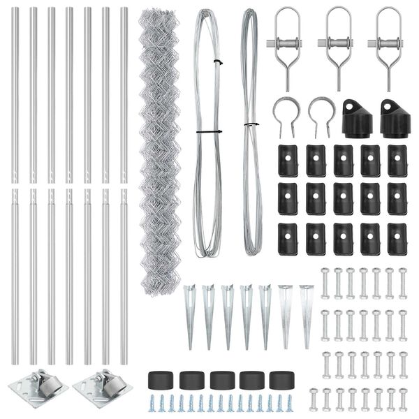 vidaXL Stĺp na plot. Strieborn&aacute; 10 x 1,5 m (40 x 40 mm sieť) Oceľ