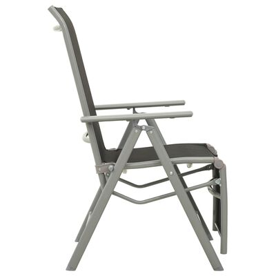 vidaXL Sklápacie záhradné stoličky 2 ks hliník a textilén strieborné