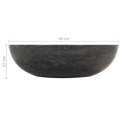 vidaXL Umývadlo 40x12 cm, mramor, čierne