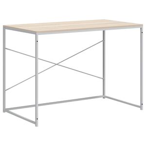 vidaXL Poč&iacute;tačov&yacute; st&ocirc;l, biela+dub 110x60x70 cm, kompozitn&eacute; drevo
