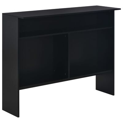 vidaXL Barový stôl s 2 vrchnými doskami čierny 130x40x120 cm