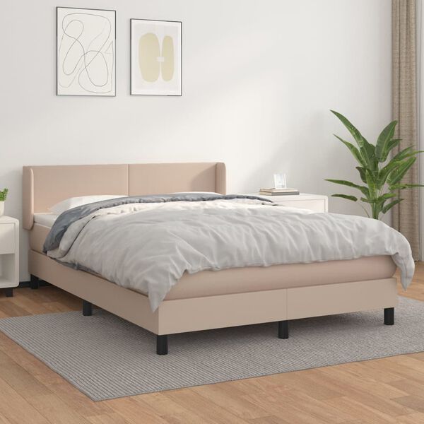 vidaXL Boxspring posteľ s matracom kapuč&iacute;nov&aacute; 140x200 cm umel&aacute; koža