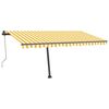 vidaXL Automatická markíza s LED a senzorom vetra 400x300cm žlto-biela