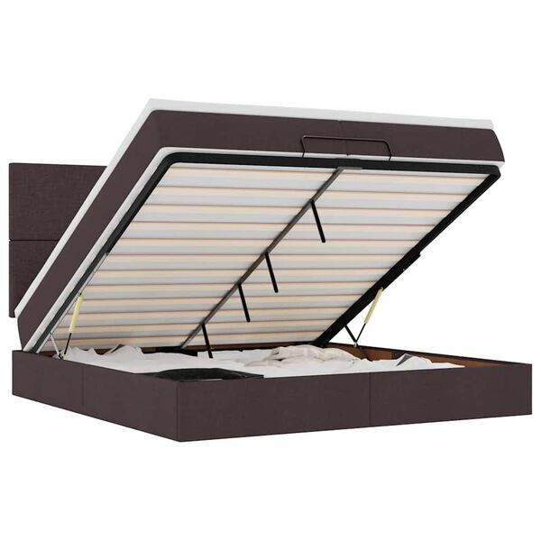 vidaXL Osmansk&yacute; r&aacute;m postele s matracmi tmavohned&aacute; 200x200 cm l&aacute;tka