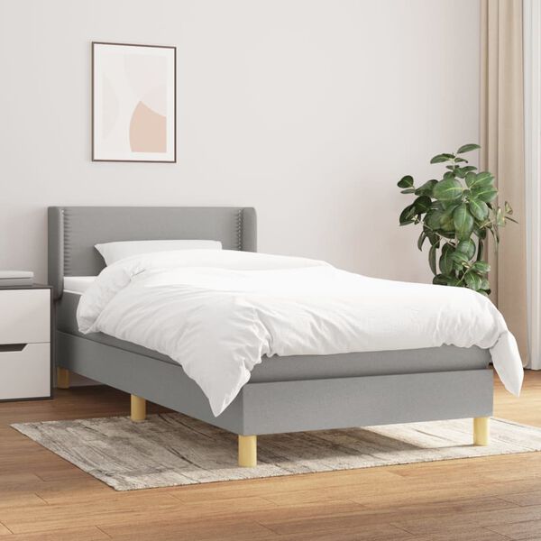 vidaXL Boxspring posteľ s matracom bledosiv&yacute; 100x200 cm l&aacute;tka