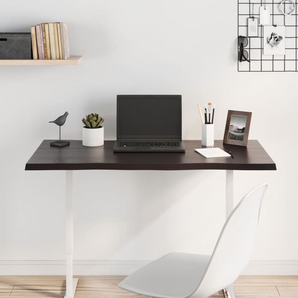 vidaXL Stolov&aacute; doska, tmavohned&aacute; 100x40x2 cm, o&scaron;etren&yacute; dub, živ&eacute; hrany