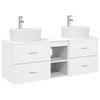 vidaXL Set kabinetov do k&uacute;peľne 3 ks Biela 129 x 44,5 x 82 cm