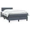 vidaXL Posteľn&yacute; r&aacute;m boxspring s matracom tmavosiv&yacute; 120x220 cm zamat
