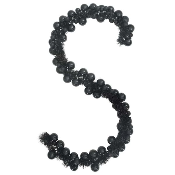 vidaXL Vianočný guľový girland Čierna 186 cm Polystyrén