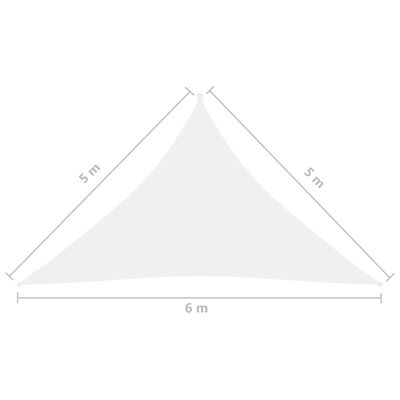 vidaXL Tieniaca plachta oxfordská látka trojuholníková 5x5x6 m biela