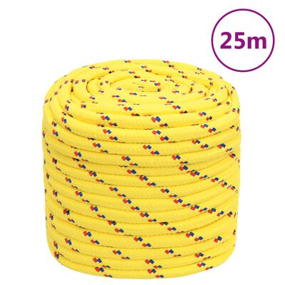 vidaXL Lodné lano žlté 16 mm 25 m polypropylén