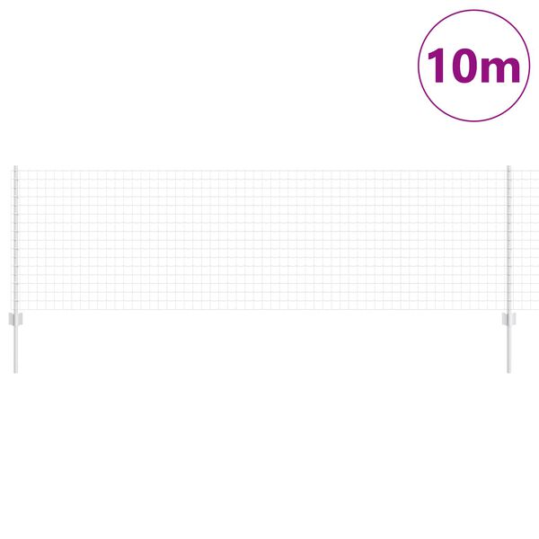 vidaXL Plot s podperou Strieborn&aacute; 0,8 x 10 m Oceľ