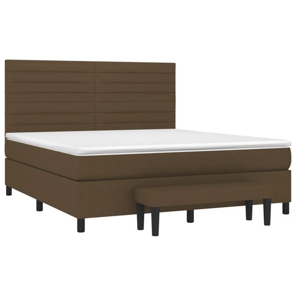 vidaXL Boxspring posteľ s matracom tmavohned&aacute; 160x200 cm l&aacute;tka