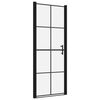vidaXL Sprchov&eacute; dvere čierne 81x195 cm tvrden&eacute; sklo