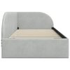 vidaXL Rohový rám postele Svetlosivá 90 cm x 190 cm Zamat