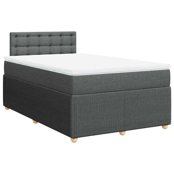 vidaXL Boxspring posteľ s matracom tmavosiv&yacute; 120x200 cm l&aacute;tka