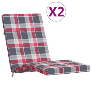 vidaXL Podu&scaron;ky na terasov&eacute; stoličky 2 ks červen&eacute; kocky oxfordsk&aacute; l&aacute;tka