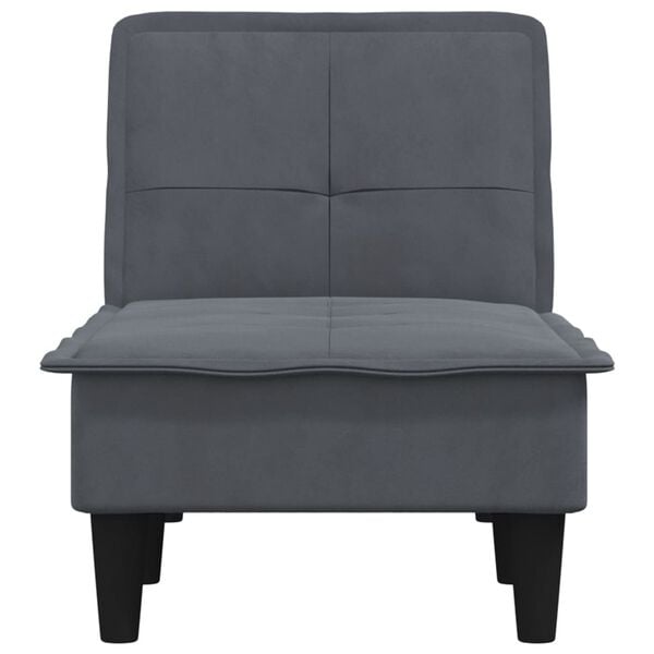 vidaXL Leňoška tmavosivá zamatová