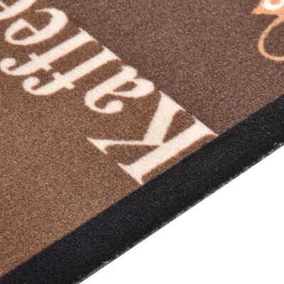 vidaXL Kuchynský koberec prateľný hnedý dizajn s kávou 60x180 cm