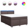 vidaXL Boxspring posteľ s matracom tmavohned&aacute; 140x200 cm l&aacute;tka