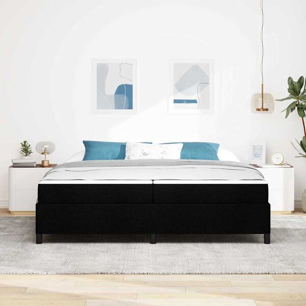 vidaXL Posteľ s pružinov&yacute;m r&aacute;mom s matracmi Čierna 200 x 200 cm l&aacute;tka