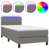 vidaXL Posteľ boxsping s matracom a LED tmavosiv&aacute; 80x200 cm l&aacute;tka