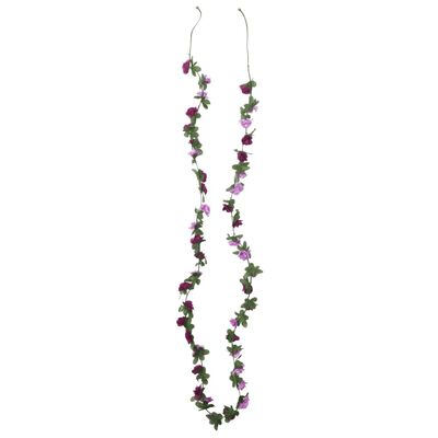 vidaXL Umelé kvetinové girlandy 6 ks jarné fialové 250 cm