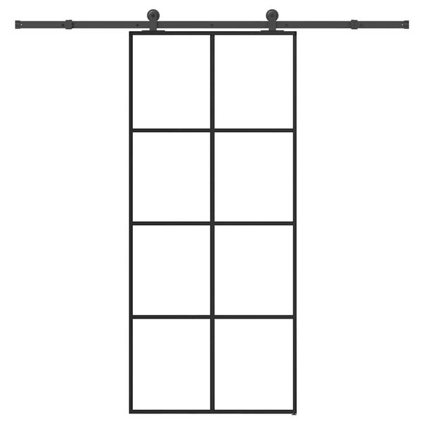 vidaXL Posuvné dvere s kovaním ESG sklo a hliník 90x205 cm