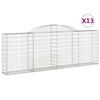 vidaXL Obl&uacute;kov&eacute; gabi&oacute;nov&eacute; ko&scaron;e 13 ks 300x30x100/120cm pozinkov. železo