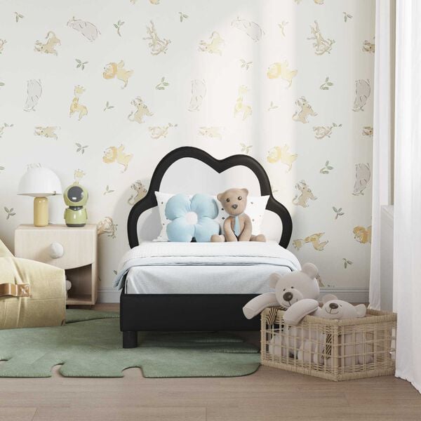 vidaXL Rám detskej postele s čelom Čierna 70 x 140 cm PU