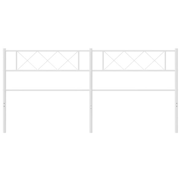 vidaXL Kovov&eacute; n&aacute;hradn&eacute; čelo postele biele 193 cm