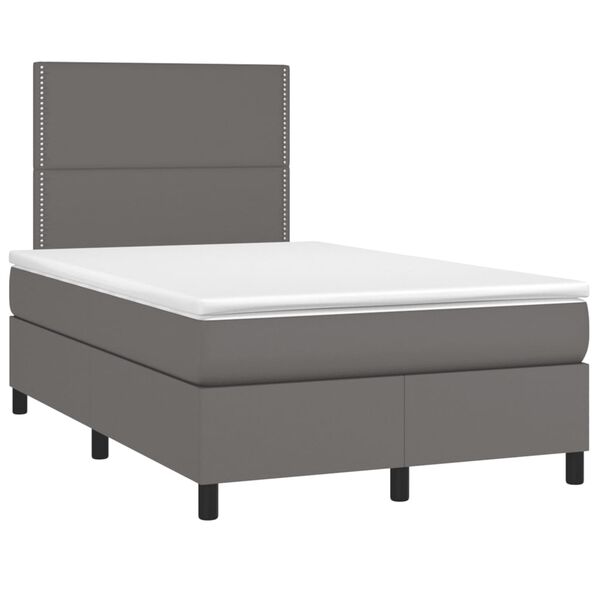 vidaXL Boxspring posteľ s matracom siv&aacute; 120x190 cm umel&aacute; koža