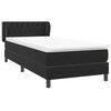 vidaXL Posteľn&yacute; r&aacute;m boxspring s matracom čierny 90x210 cm zamat