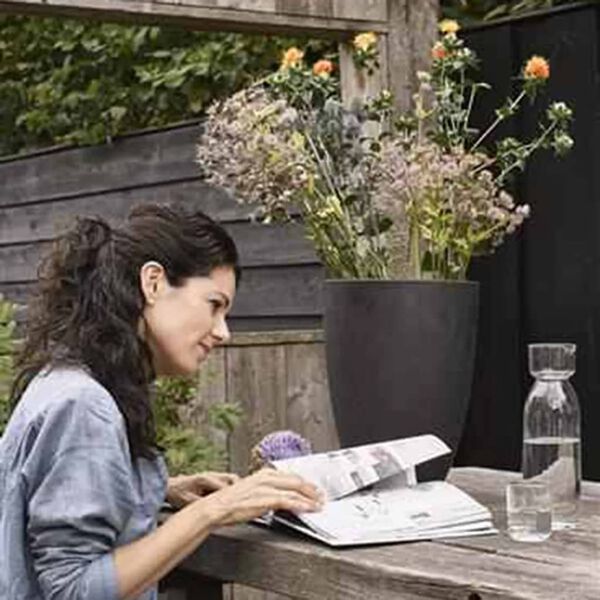 Capi Kvetináč elegantný nízky čierny Urban Smooth 36x47 cm KBL782