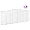 vidaXL Obl&uacute;kov&eacute; gabionov&eacute; ko&scaron;e 3 ks 400x30x140/160 cm pozink. železo