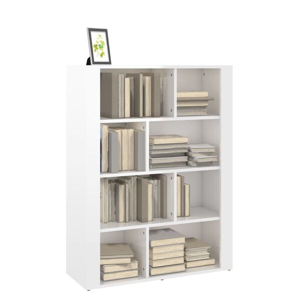 vidaXL Komoda leskl&aacute; biela 80x30x106 cm spracovan&eacute; drevo