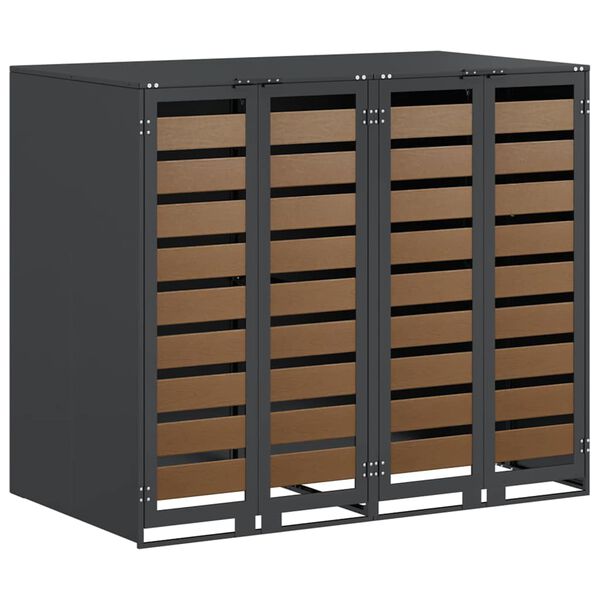 vidaXL &Uacute;ložisko na 3 ko&scaron;e Wheelie Antracit 340 x 77.5 x 115.5 cm Oceľ