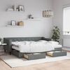 vidaXL Rozkladacia denná posteľ so zásuvkami tmavosivá 80x200 cm látka