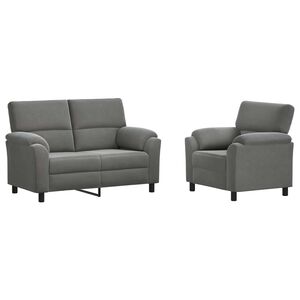 vidaXL Sada pohoviek 2 pcs Tmavosiv&aacute; Zamat