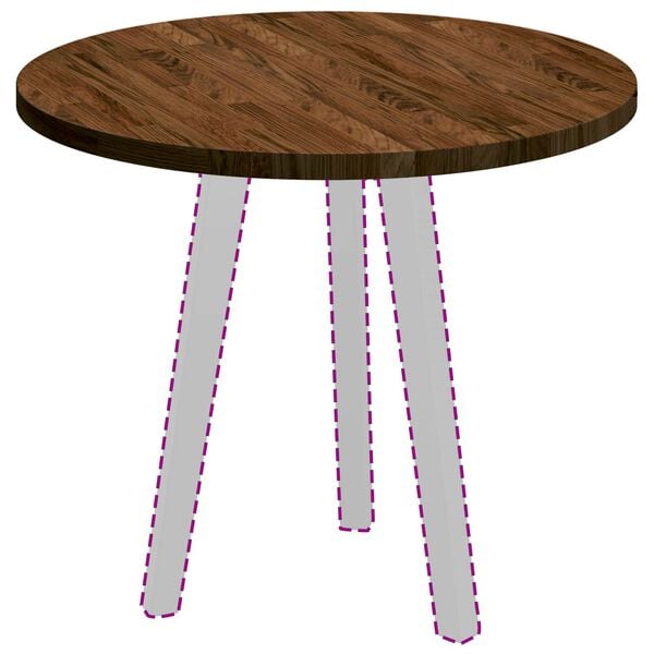 vidaXL Vrchná doska Svetlohnedá Ø 60 x 2.5 cm Pevné dubové drevo