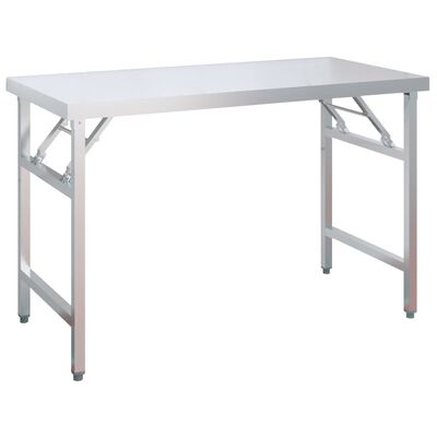 vidaXL Kuchynský pracovný stôl s policou 120x60x115 cm nehrdzav. oceľ