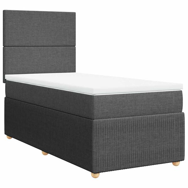 vidaXL Boxspring posteľ s matracom tmavosivá 90x200 cm látka